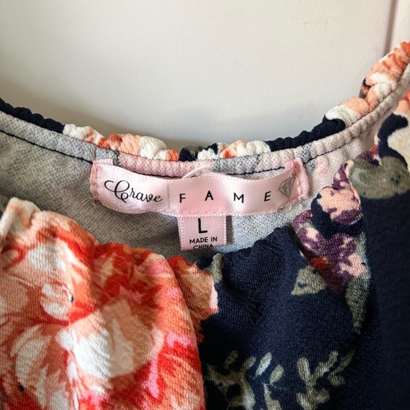 Crave Fame Asymmetrical Blue and Pink Flutter Sleeve Dress size large. - Picture 4 of 5